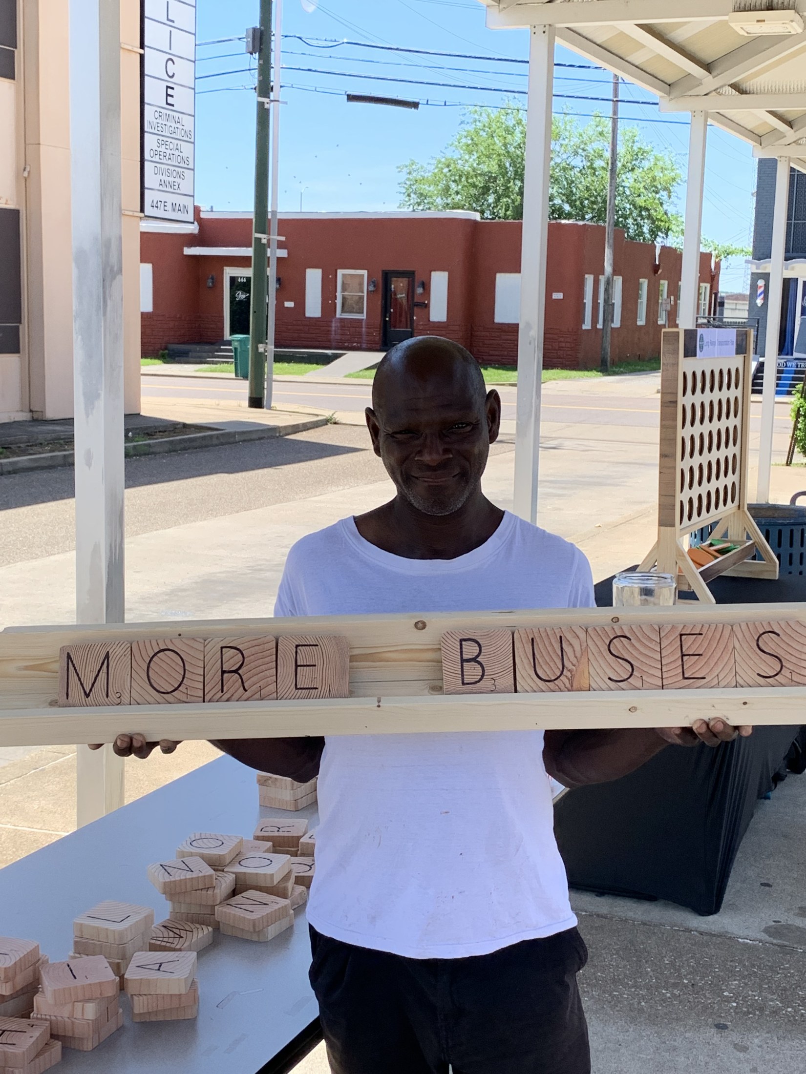A Jackson community member participates in a More Buses engagement activity.