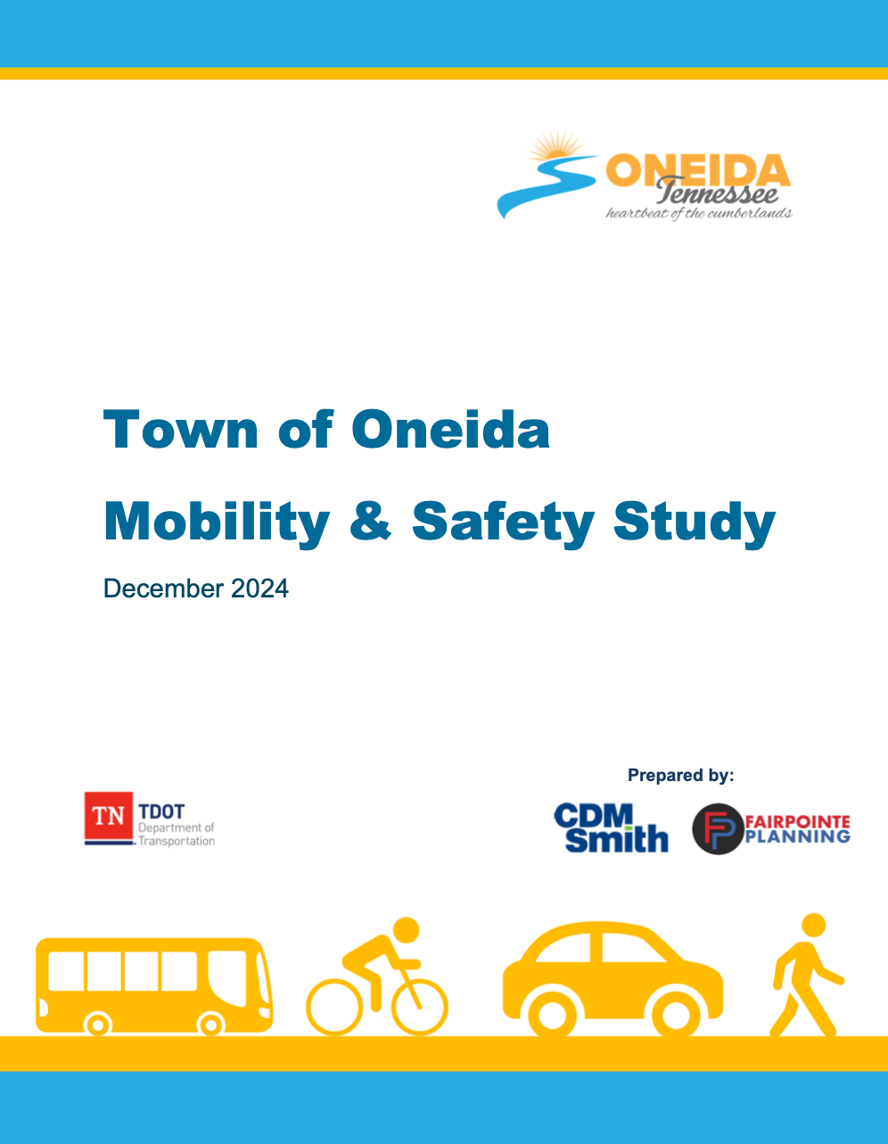 Cover of the Town of Oneida Mobility and Safety Study.